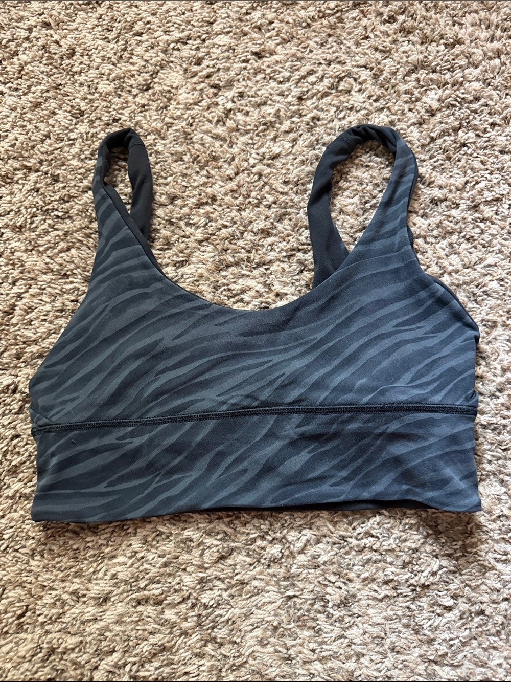 lululemon athletica Dark Charcoal Zebra-Print Sports Bra